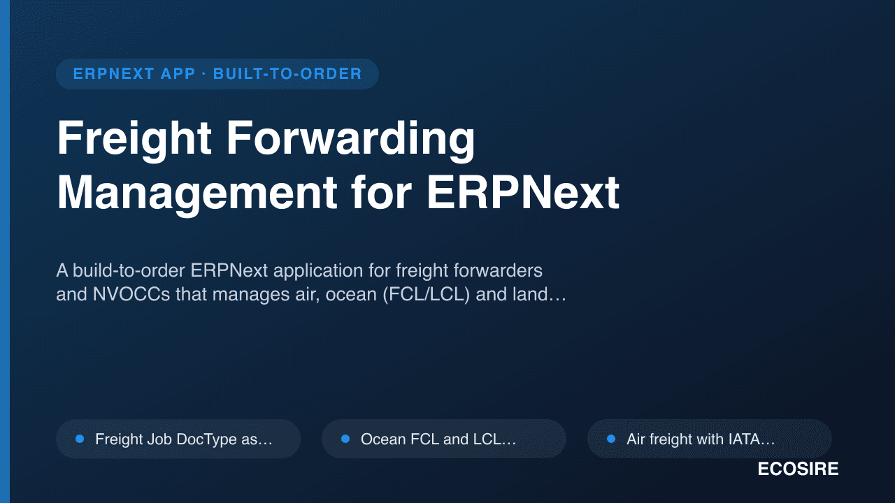 Freight Forwarding Management for ERPNext