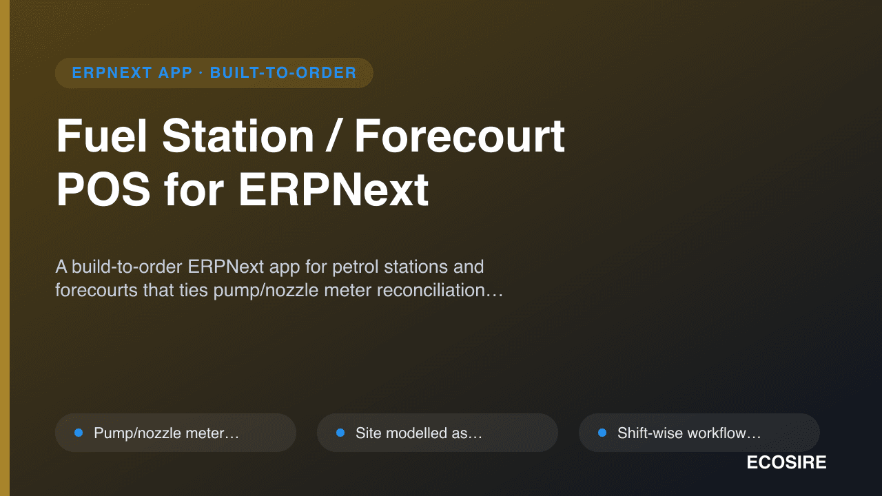Fuel Station / Forecourt POS for ERPNext