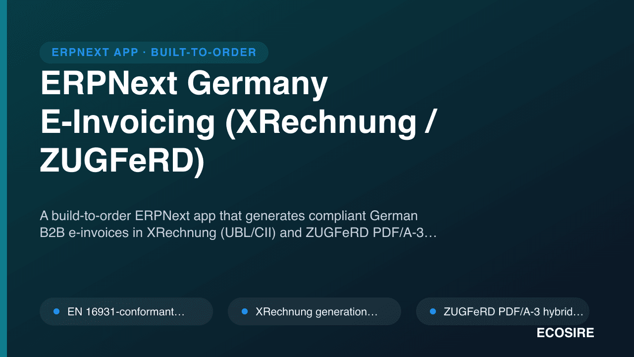 ERPNext Germany E-Invoicing (XRechnung / ZUGFeRD)