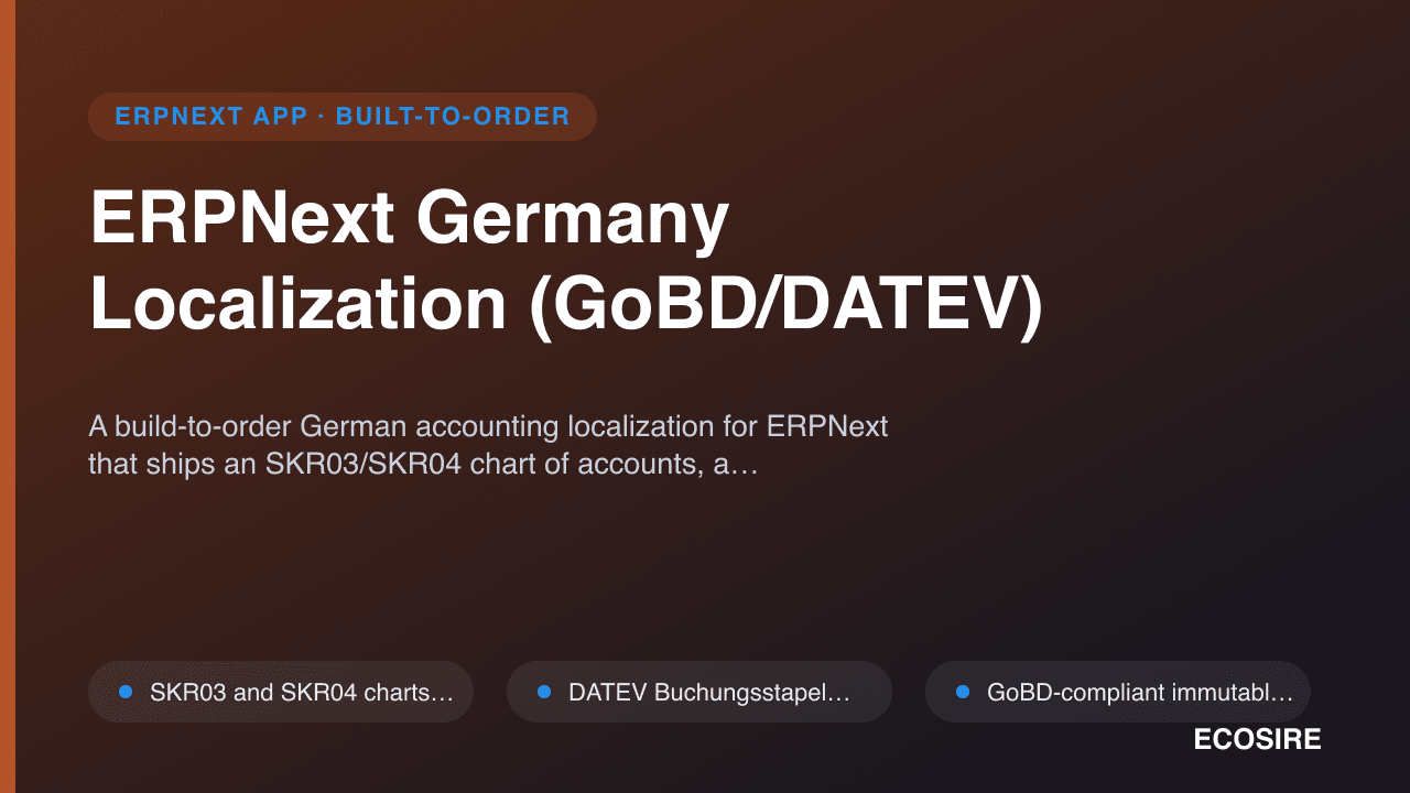 ERPNext Germany Localization (GoBD/DATEV)