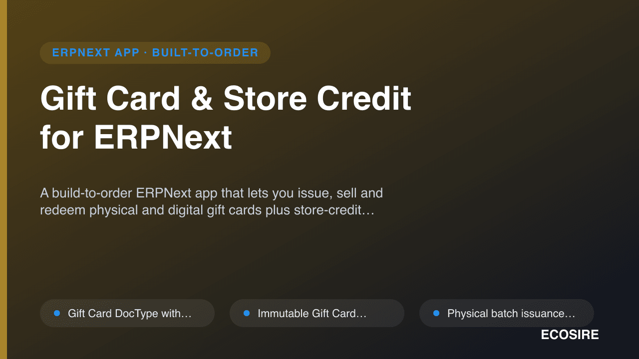 Gift Card & Store Credit for ERPNext