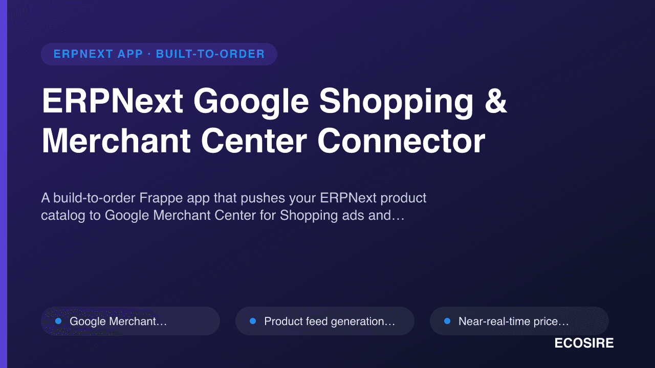 ERPNext Google Shopping & Merchant Center Connector