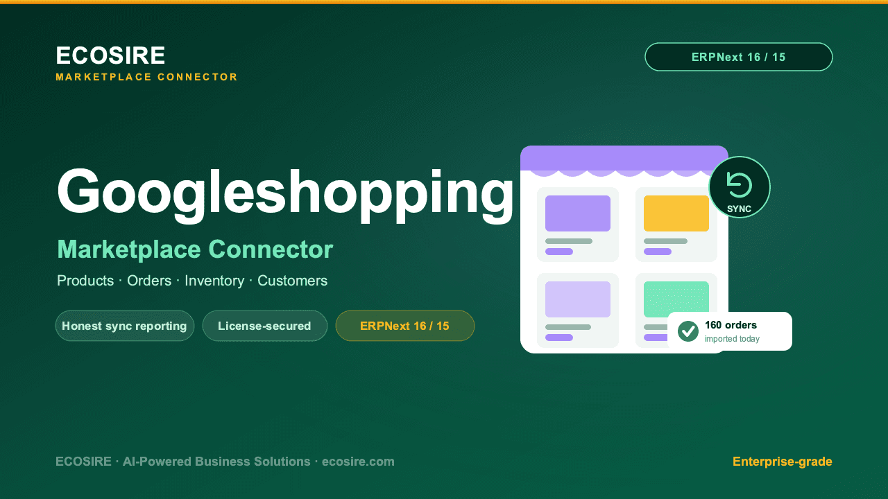 Googleshopping Store Management (ERPNext)