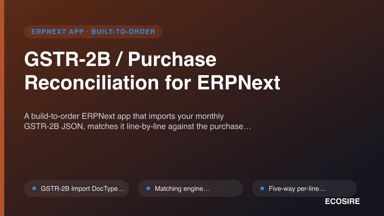 GSTR-2B / Purchase Reconciliation for ERPNext