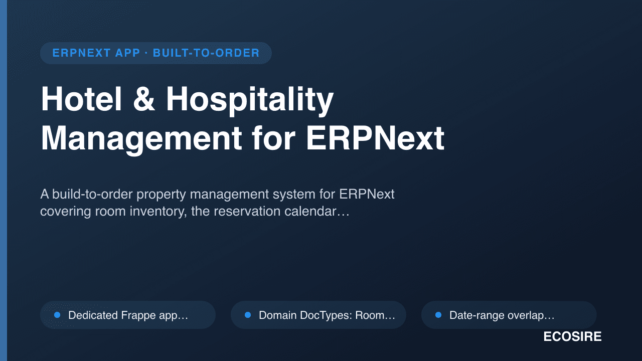 Hotel & Hospitality Management for ERPNext