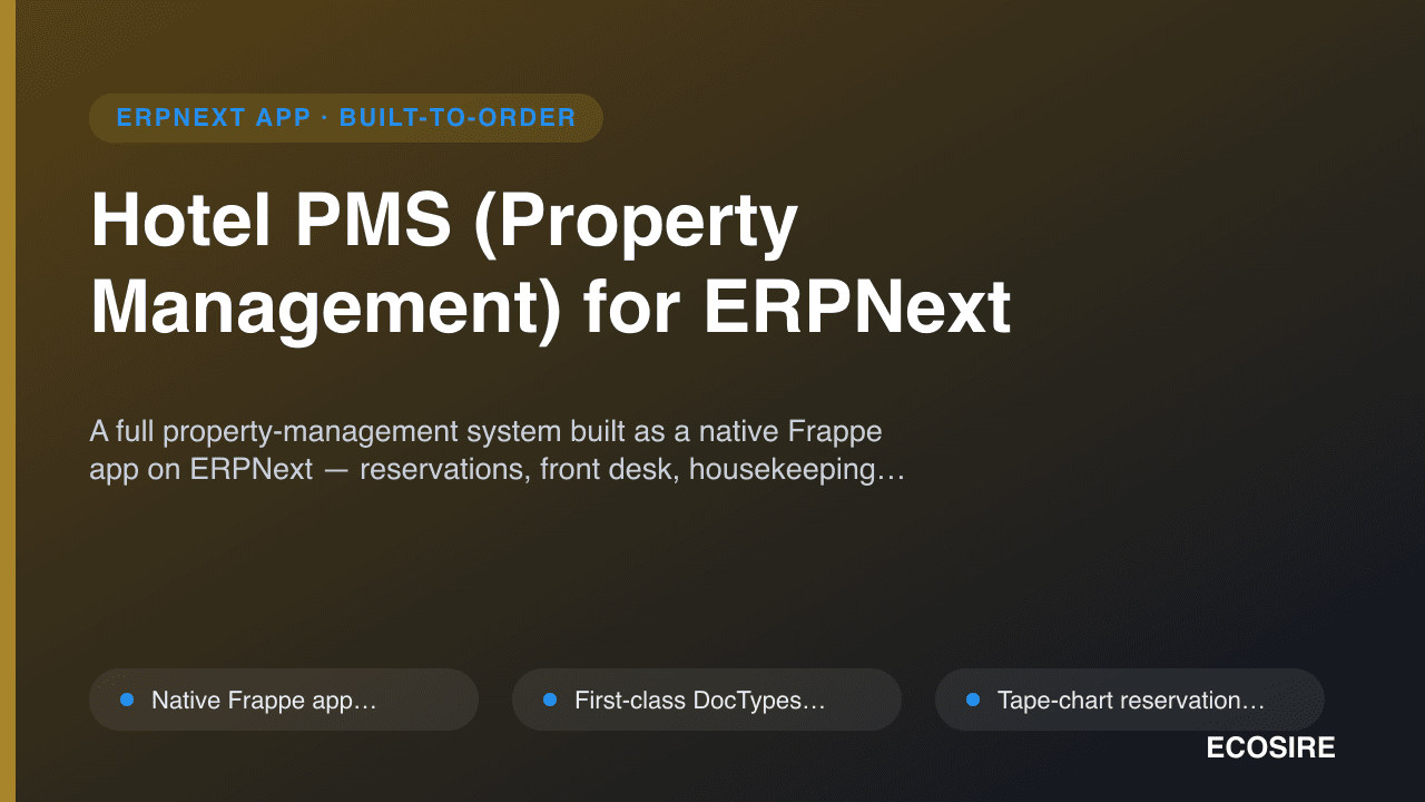 Hotel PMS (Property Management) for ERPNext