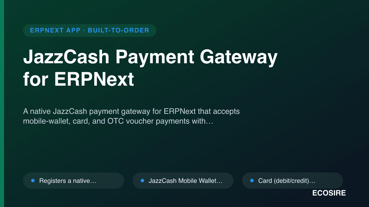 JazzCash Payment Gateway for ERPNext