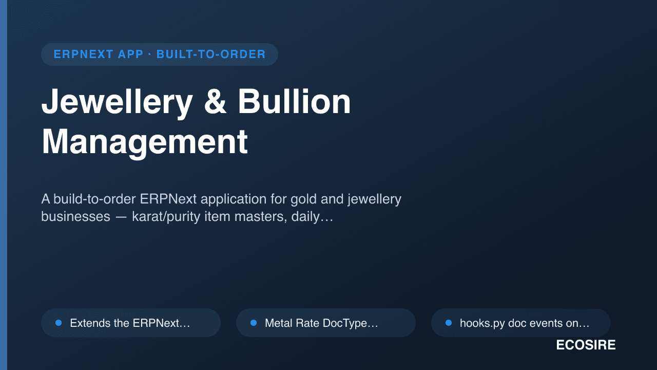Jewellery & Bullion Management