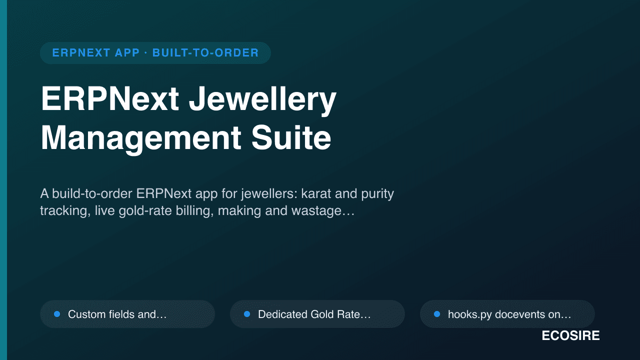 ERPNext Jewellery Management Suite