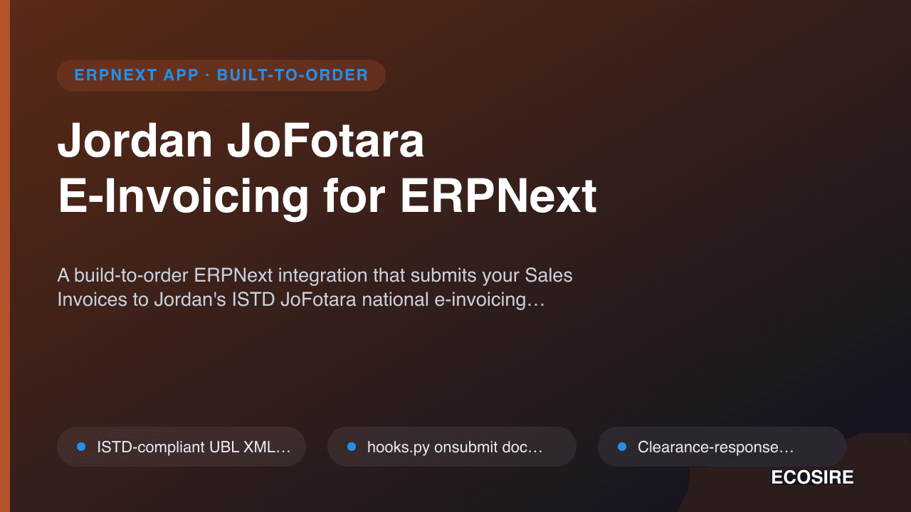 Jordan JoFotara E-Invoicing for ERPNext