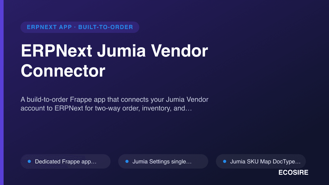 ERPNext Jumia Vendor Connector