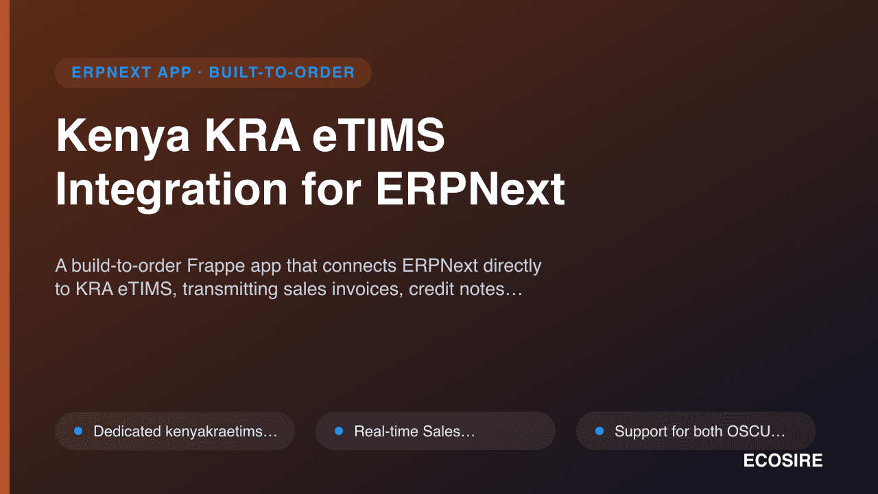 Kenya KRA eTIMS Integration for ERPNext