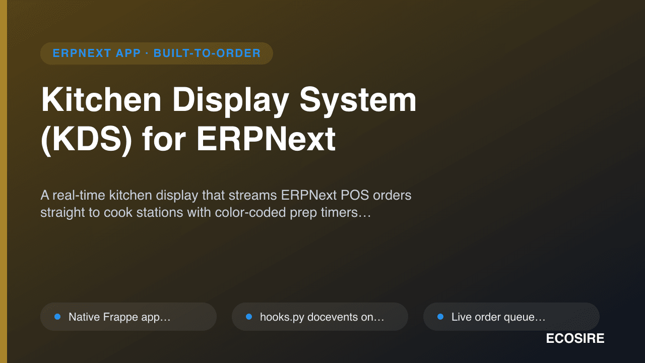 Kitchen Display System (KDS) for ERPNext