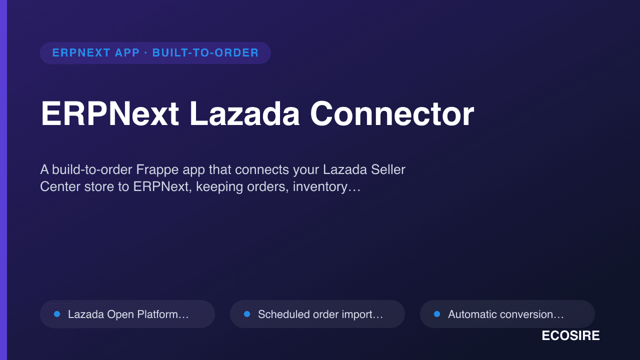 ERPNext Lazada Connector