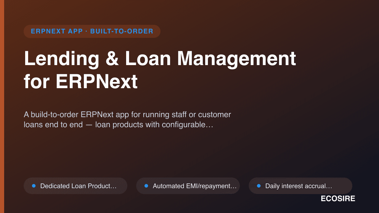Lending & Loan Management for ERPNext
