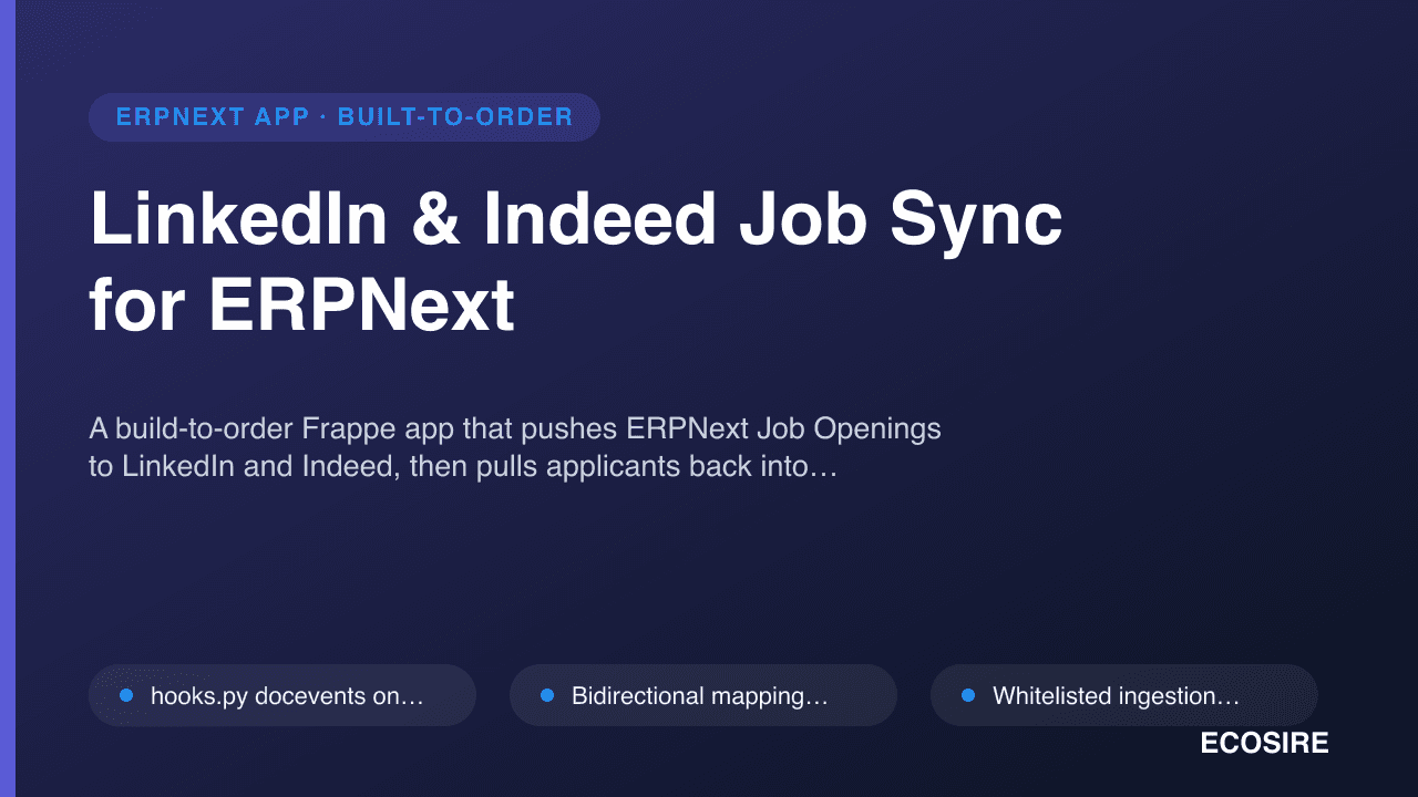 LinkedIn & Indeed Job Sync for ERPNext