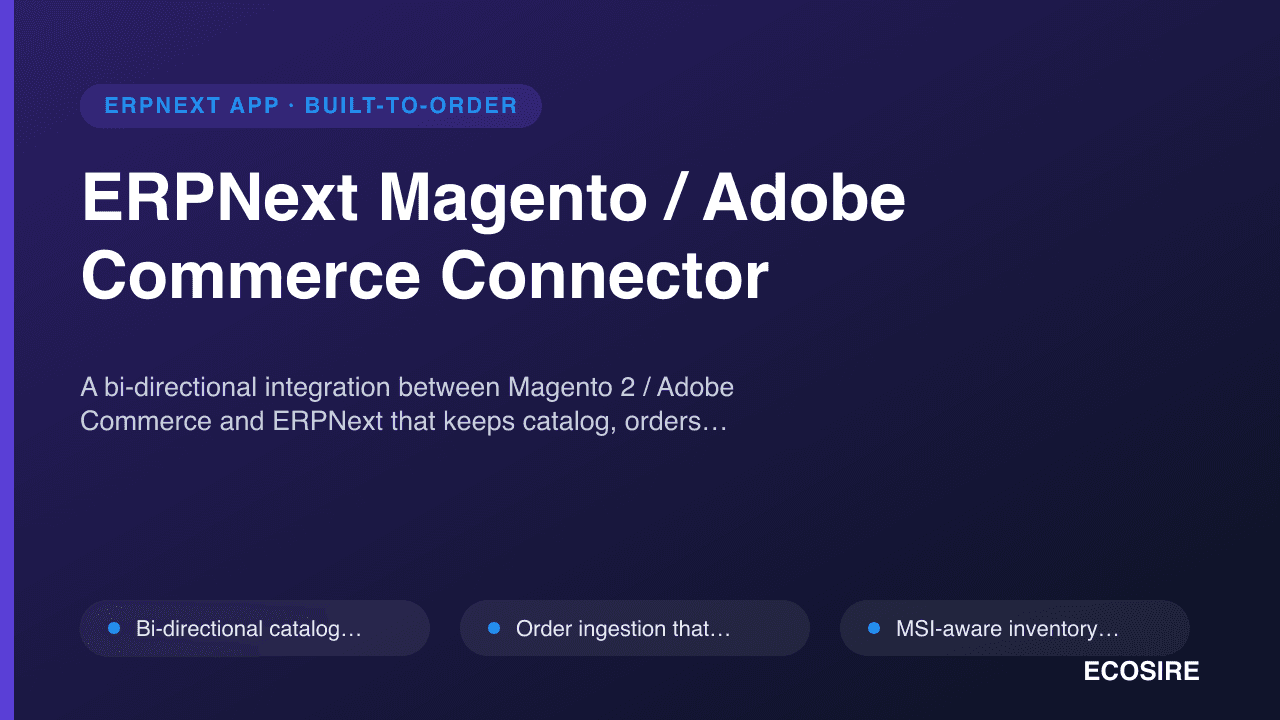 ERPNext Magento / Adobe Commerce Connector
