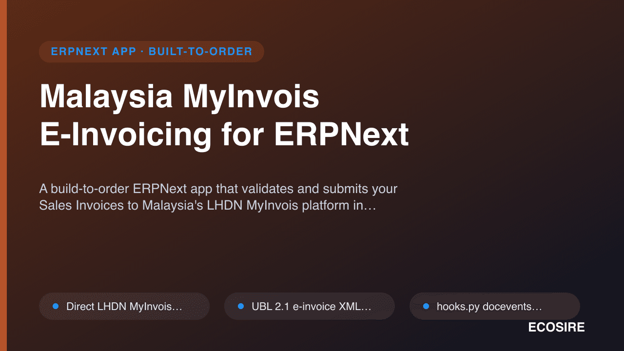 Malaysia MyInvois E-Invoicing for ERPNext