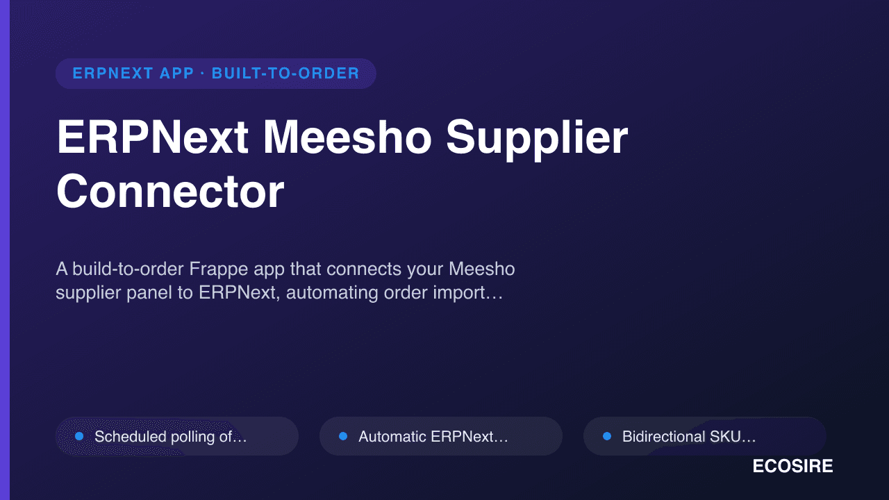 ERPNext Meesho Supplier Connector