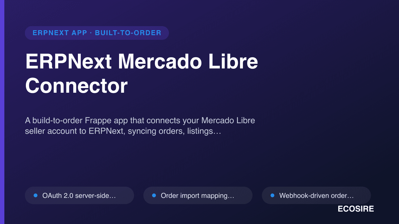 ERPNext Mercado Libre Connector