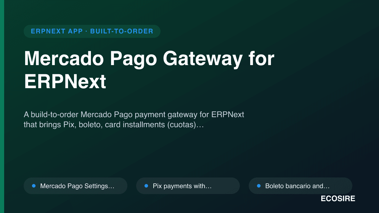 Mercado Pago Gateway for ERPNext