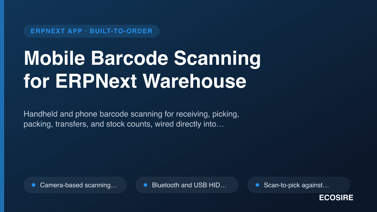 Mobile Barcode Scanning for ERPNext Warehouse