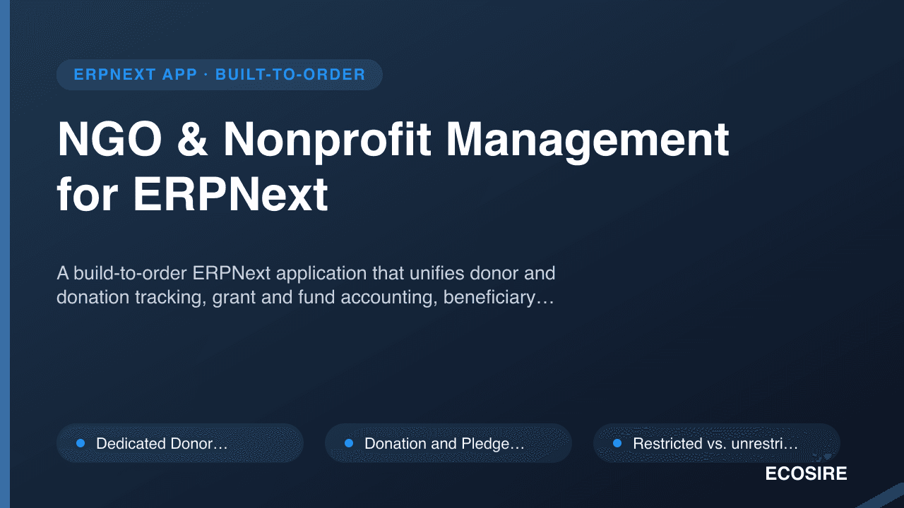 NGO & Nonprofit Management for ERPNext