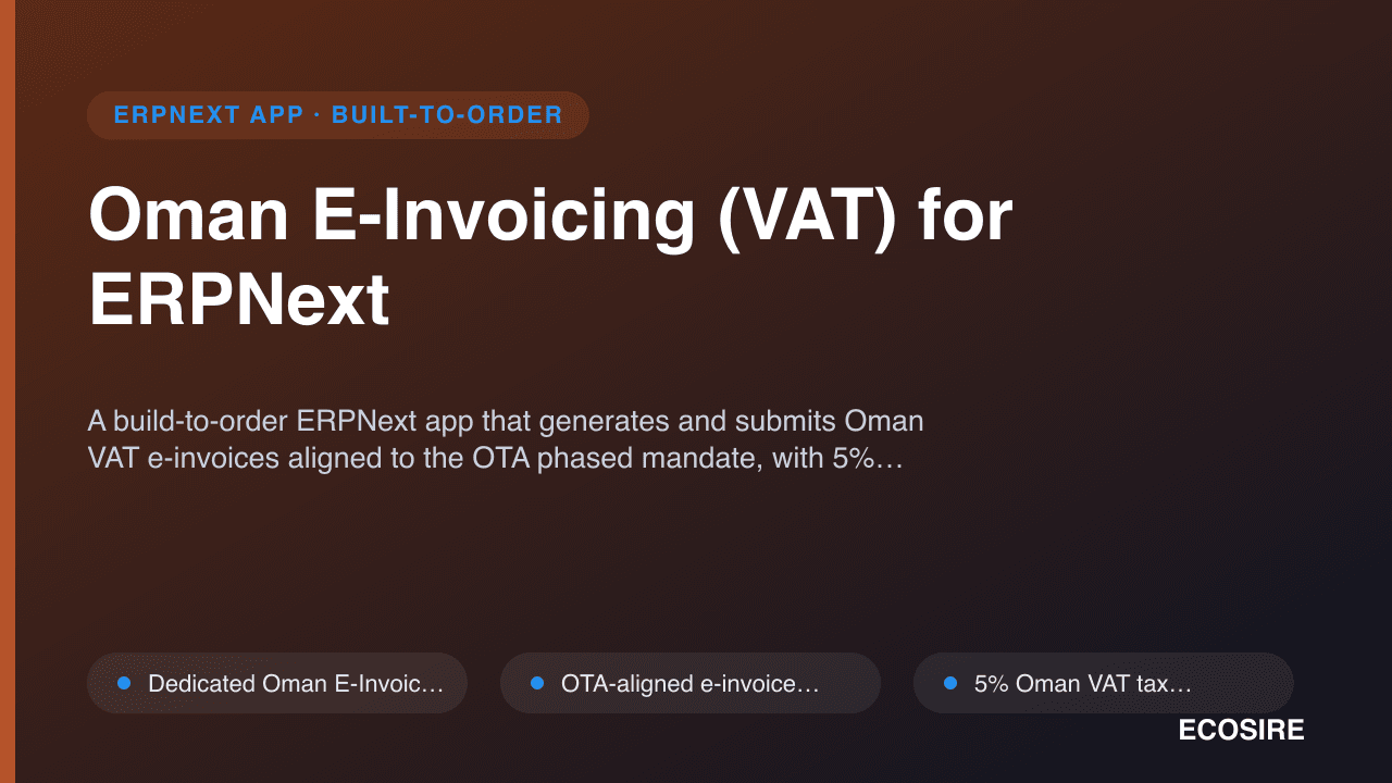 Oman E-Invoicing (VAT) for ERPNext