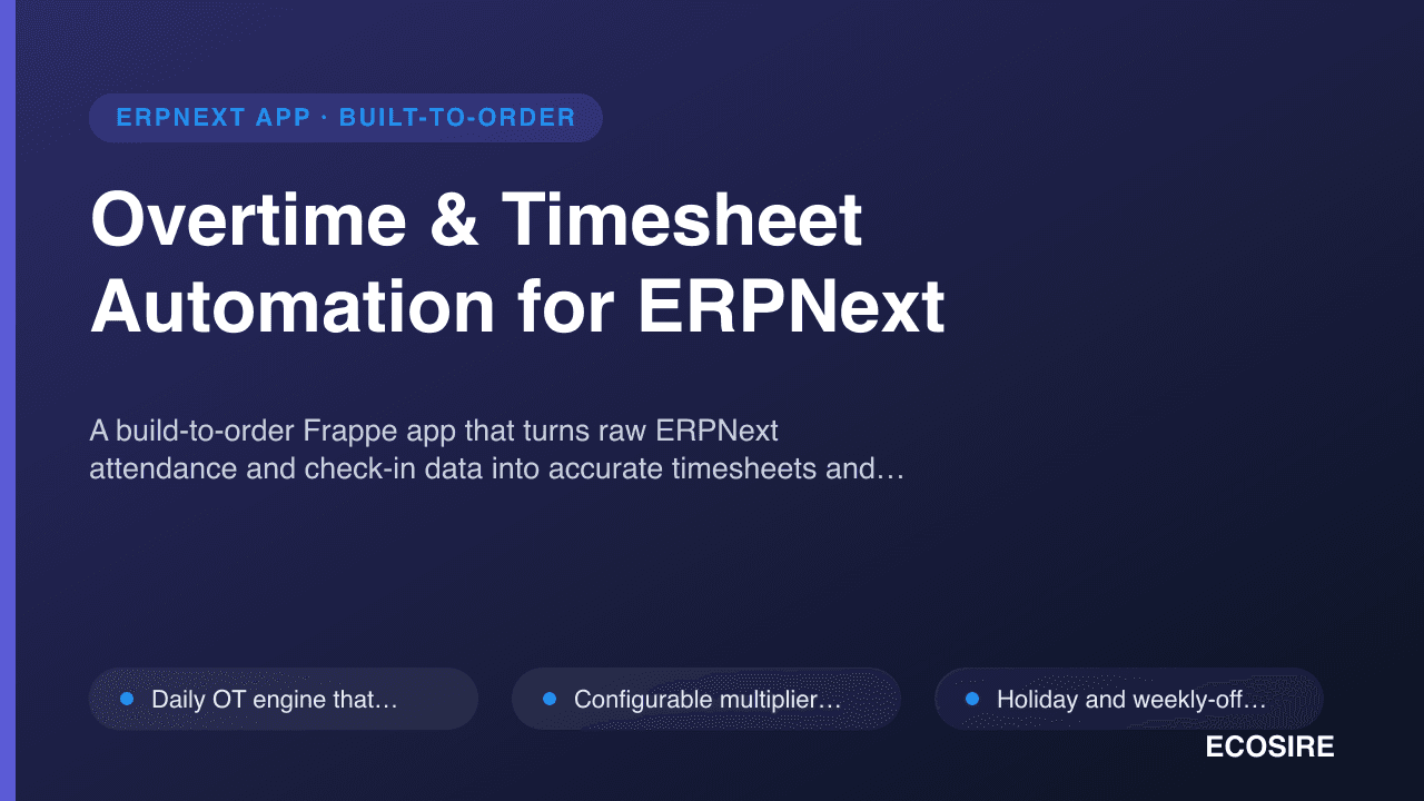 Overtime & Timesheet Automation for ERPNext