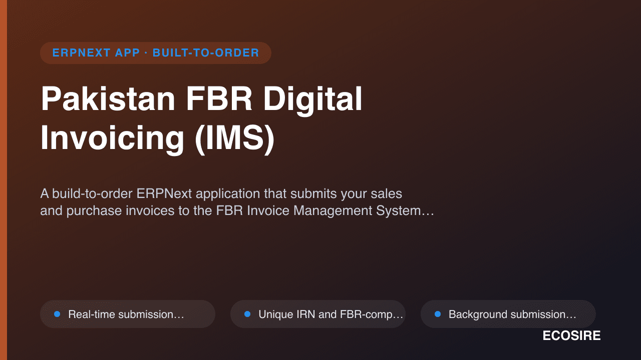 Pakistan FBR Digital Invoicing (IMS)