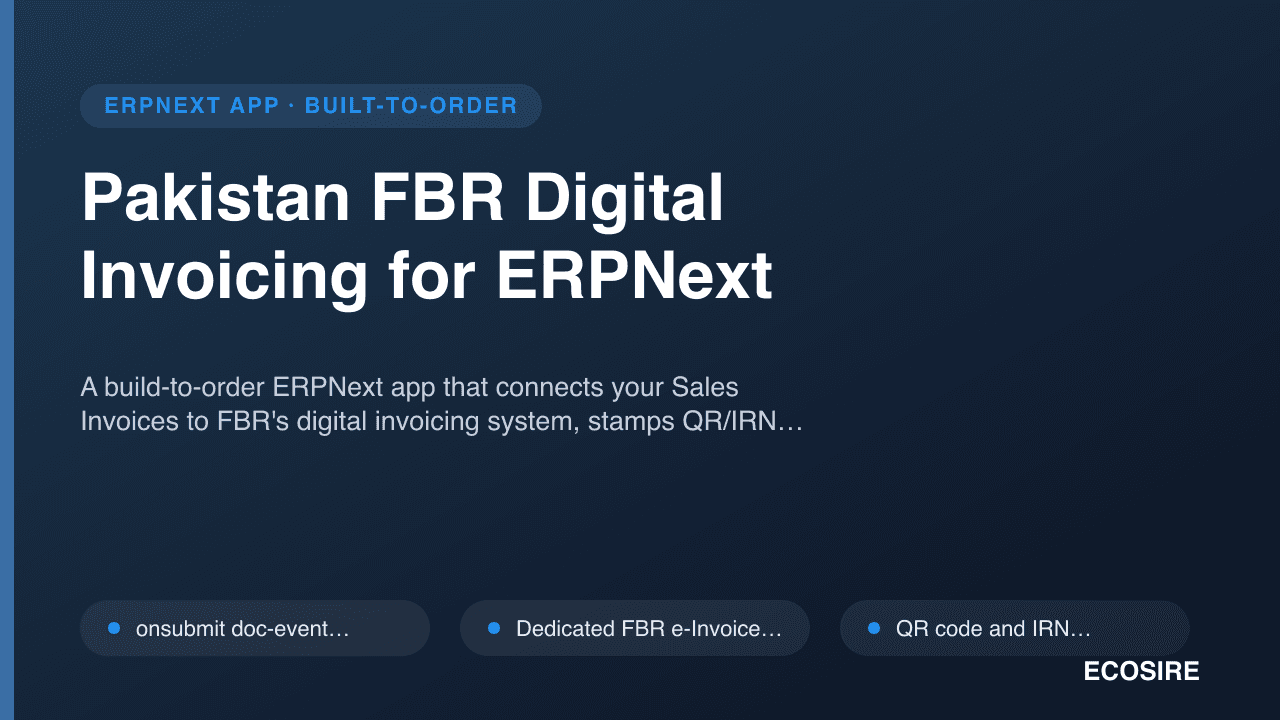 Pakistan FBR Digital Invoicing for ERPNext