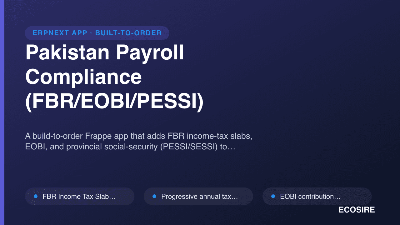 Pakistan Payroll Compliance (FBR/EOBI/PESSI)