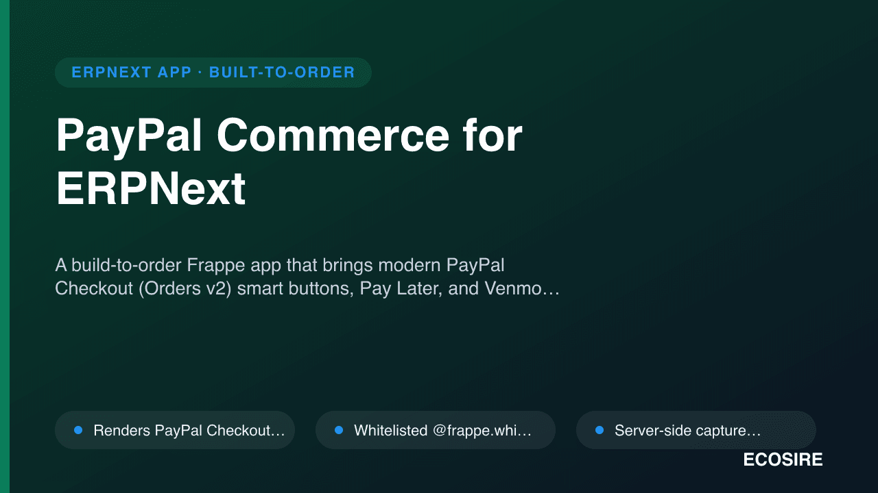 PayPal Commerce for ERPNext