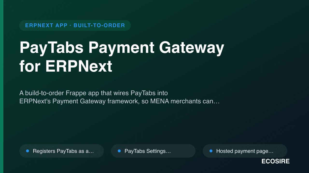 PayTabs Payment Gateway for ERPNext
