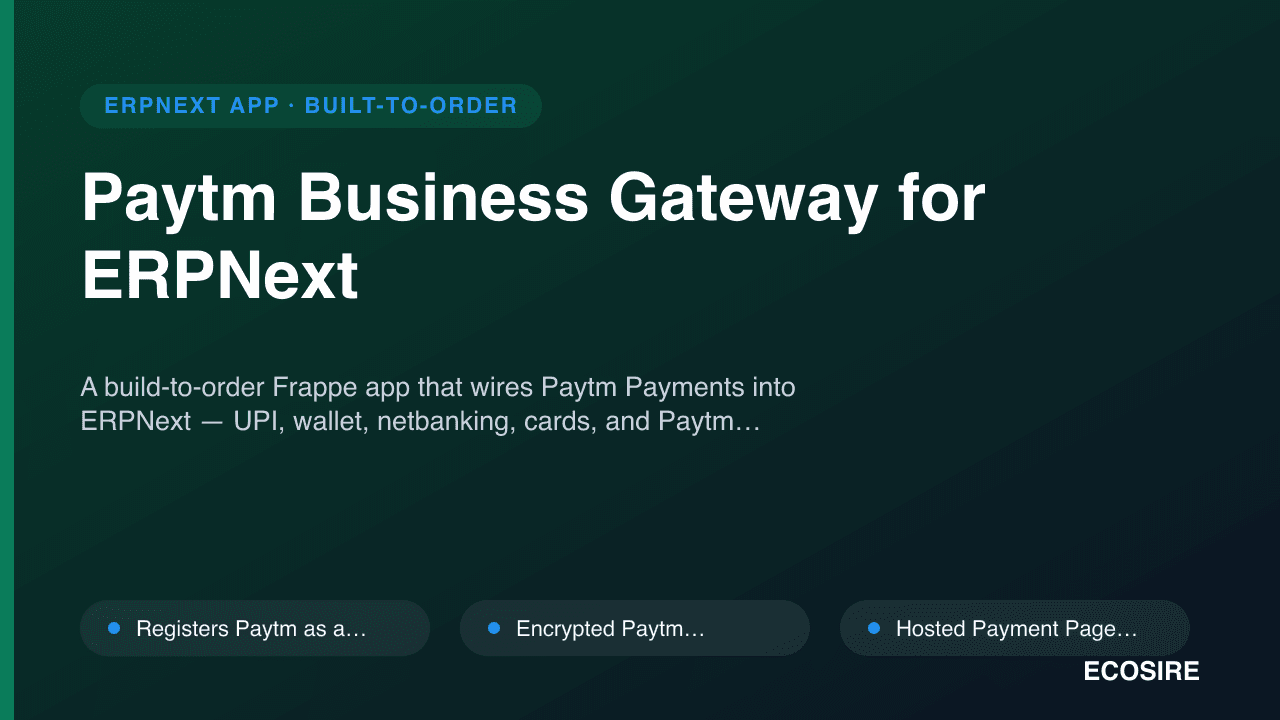 Paytm Business Gateway for ERPNext