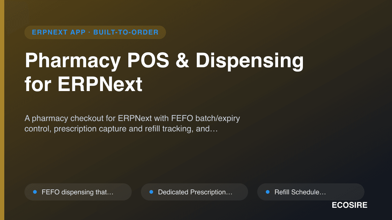 Pharmacy POS & Dispensing for ERPNext