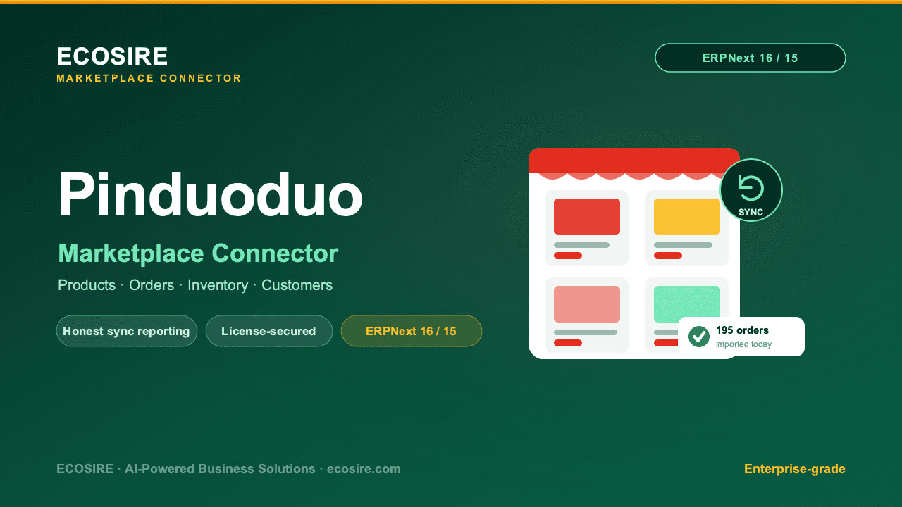 Pinduoduo Store Management (ERPNext)