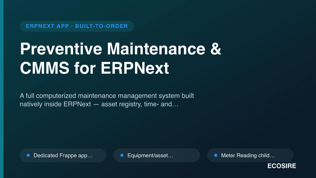 Preventive Maintenance & CMMS for ERPNext