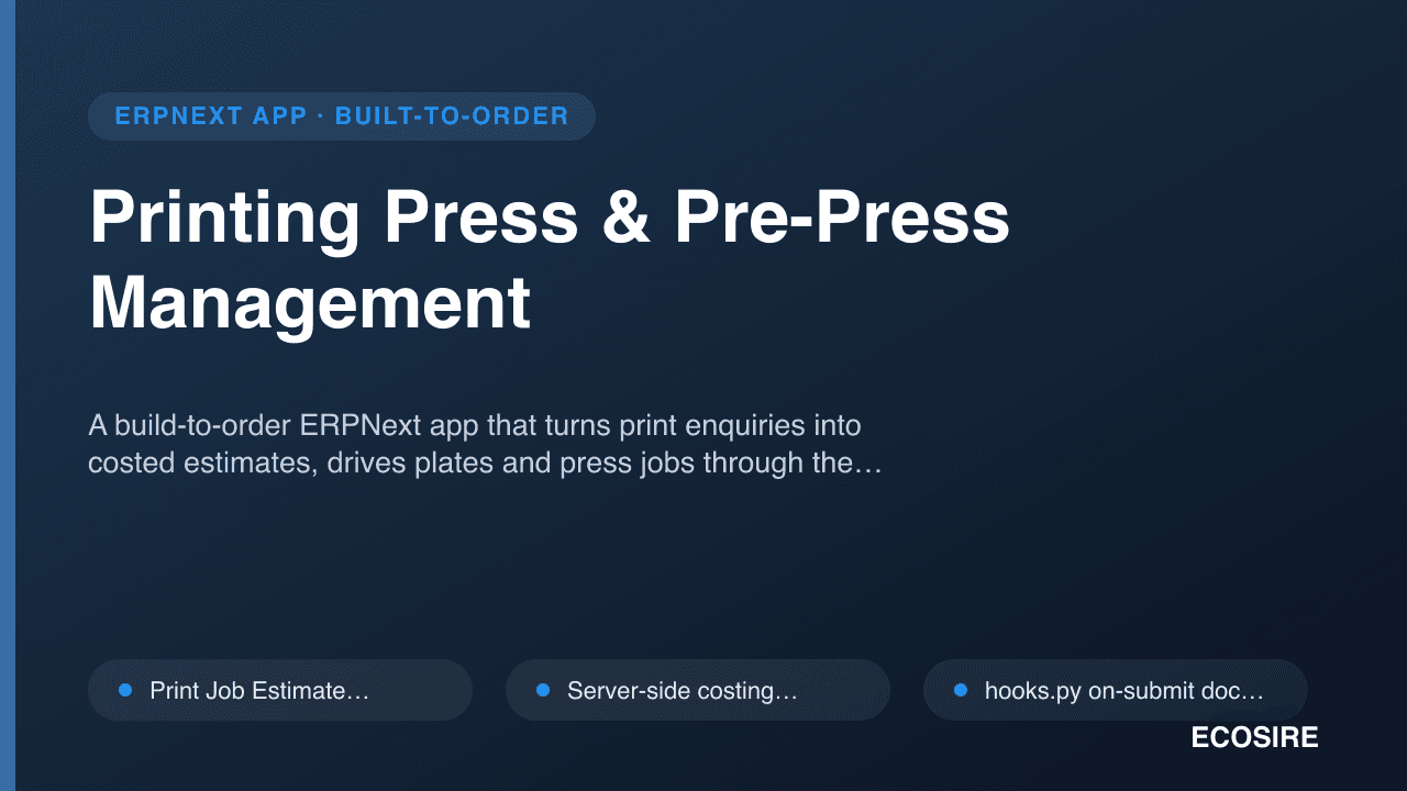 Printing Press & Pre-Press Management