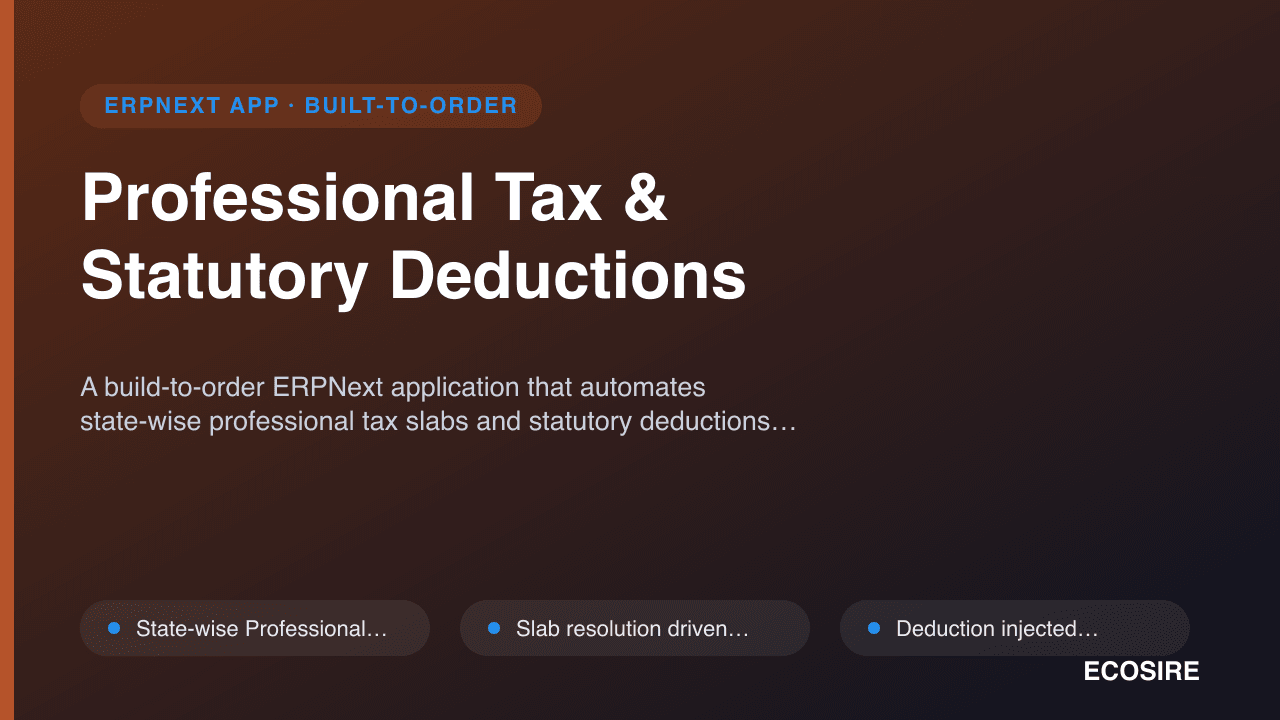 Professional Tax & Statutory Deductions