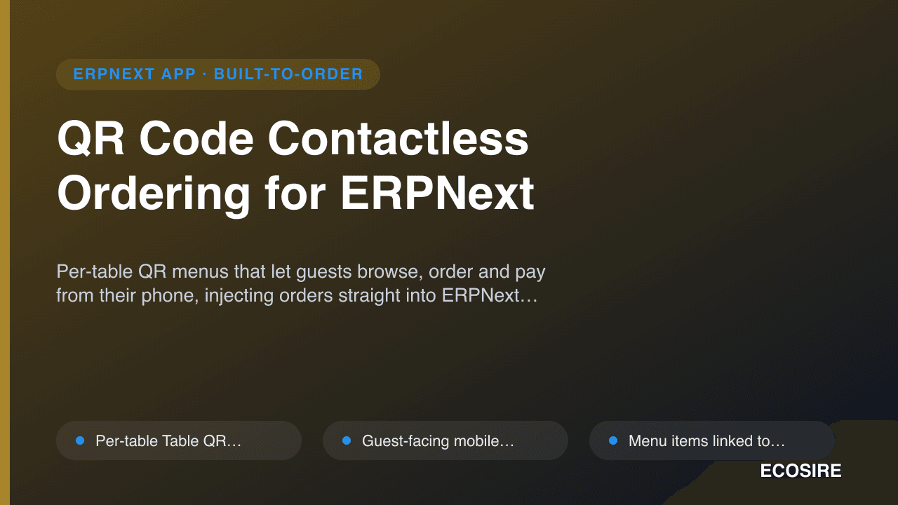 QR Code Contactless Ordering for ERPNext