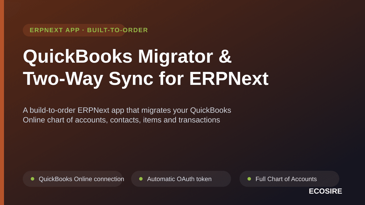 QuickBooks Migrator & Two-Way Sync for ERPNext
