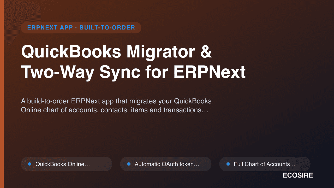 QuickBooks Migrator & Two-Way Sync for ERPNext