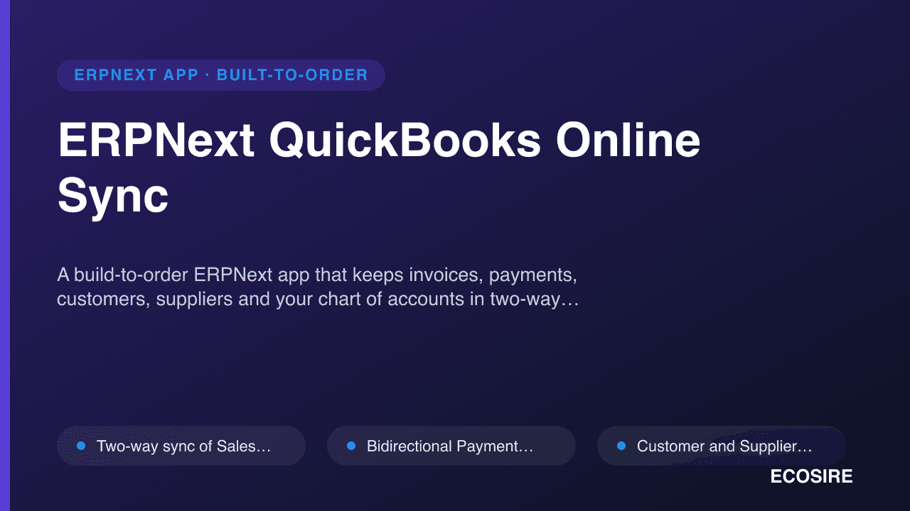 ERPNext QuickBooks Online Sync