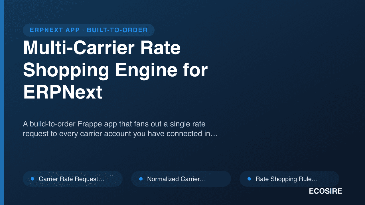 Multi-Carrier Rate Shopping Engine for ERPNext