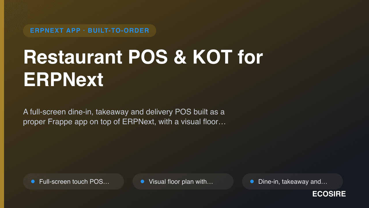 Restaurant POS & KOT for ERPNext