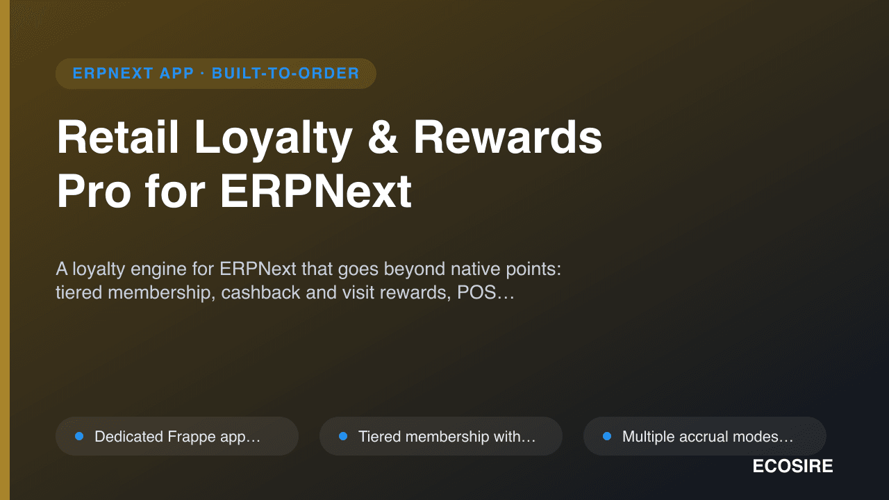 Retail Loyalty & Rewards Pro for ERPNext