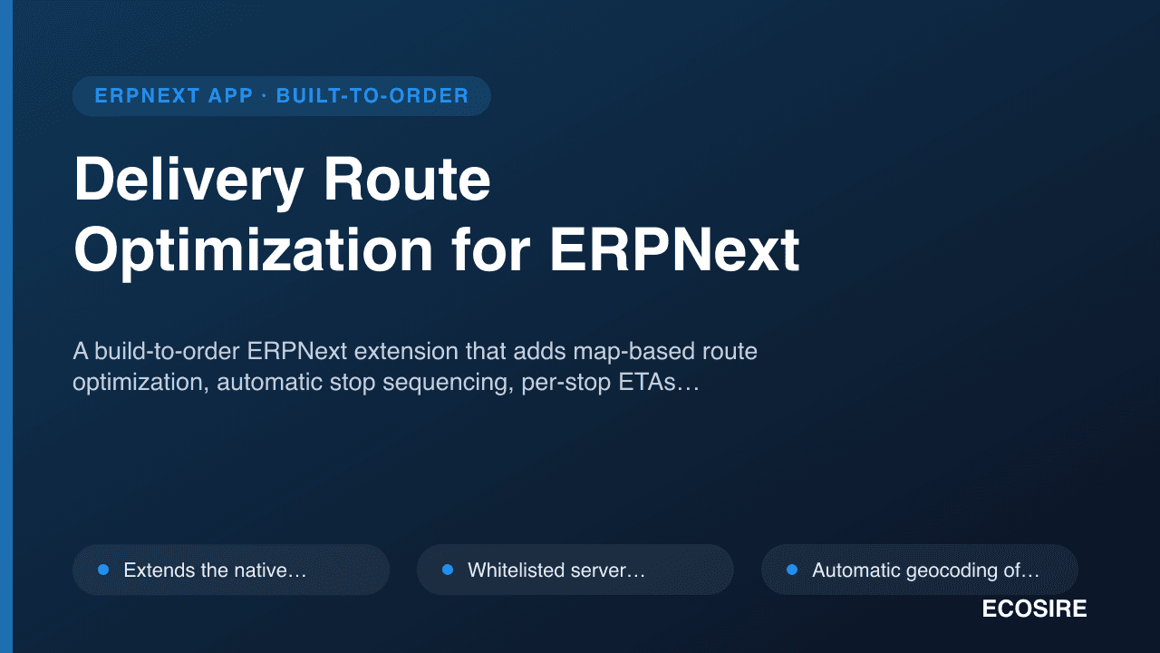 Delivery Route Optimization for ERPNext