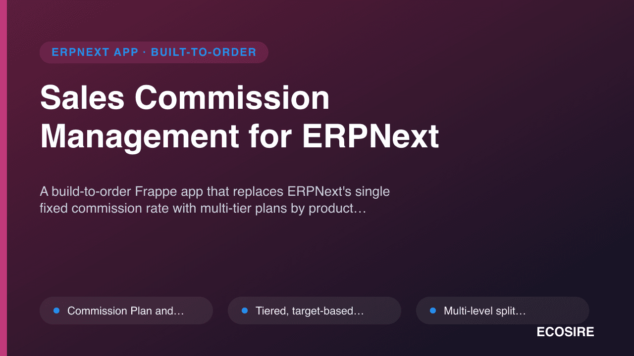 Sales Commission Management for ERPNext