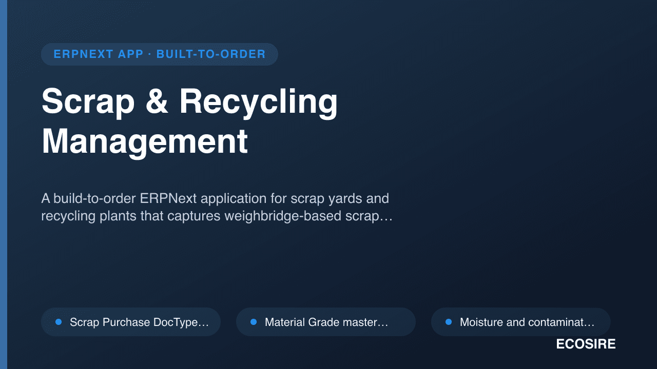 Scrap & Recycling Management